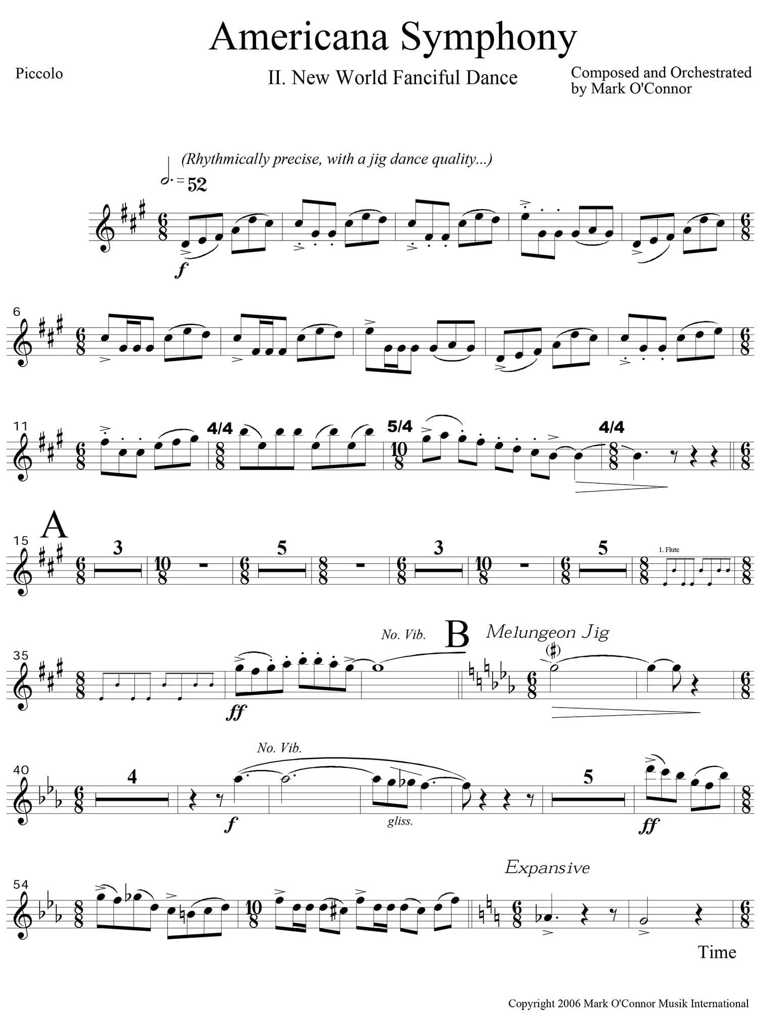 O'Connor, Mark - Americana Symphony "Variations on Appalachia Waltz" - Wind Parts - Digital Download - Image 3