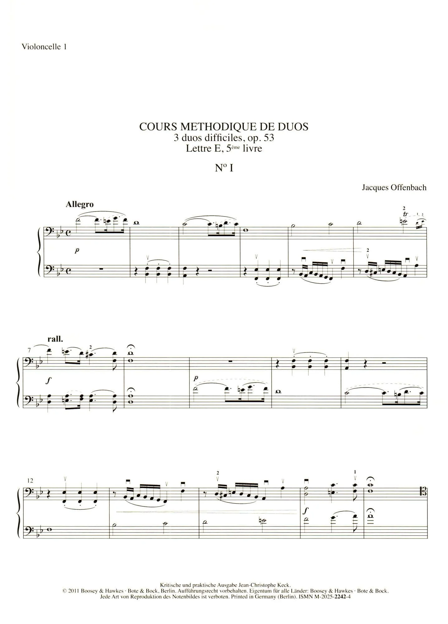 Offenbach, Jacques - Cours methodique de duos pour deux violoncelles, Vol. 5 - for Two Cellos, or Cello and CD - Edition Keck - Boosey & Hawkes - Image 5