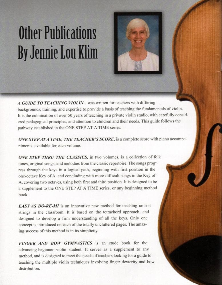 One Step at a Time - Book 1 - Violin - Jennie Lou Klim - Beachside Publications - Image 4