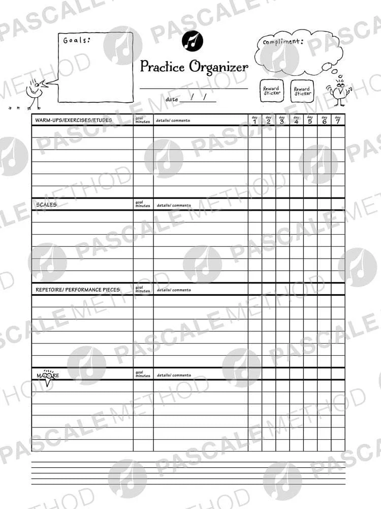 Pascale, Susan - Practicing Is for the Birds - The Ultimate Practice Organizer with Reward Stickers - Alfred - Image 2