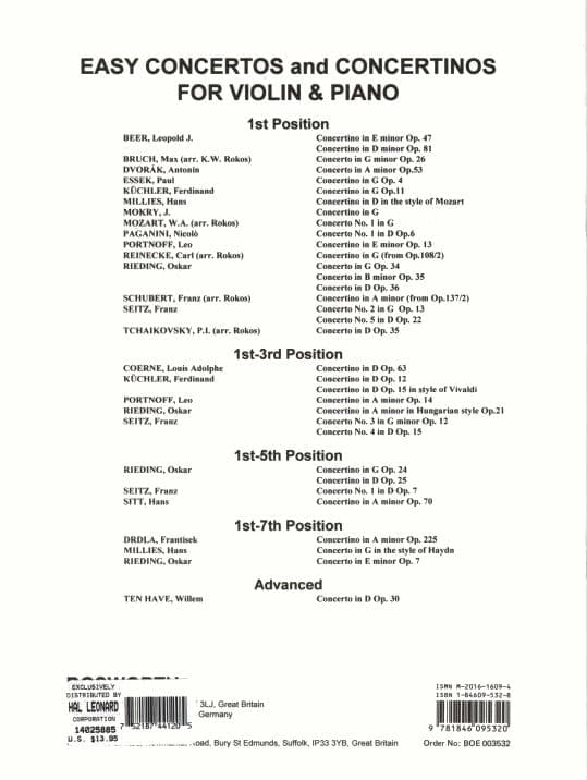 Portnoff, Leo - Concertino in E Minor for Violin and Piano, Op 13 - Bosworth - Image 3