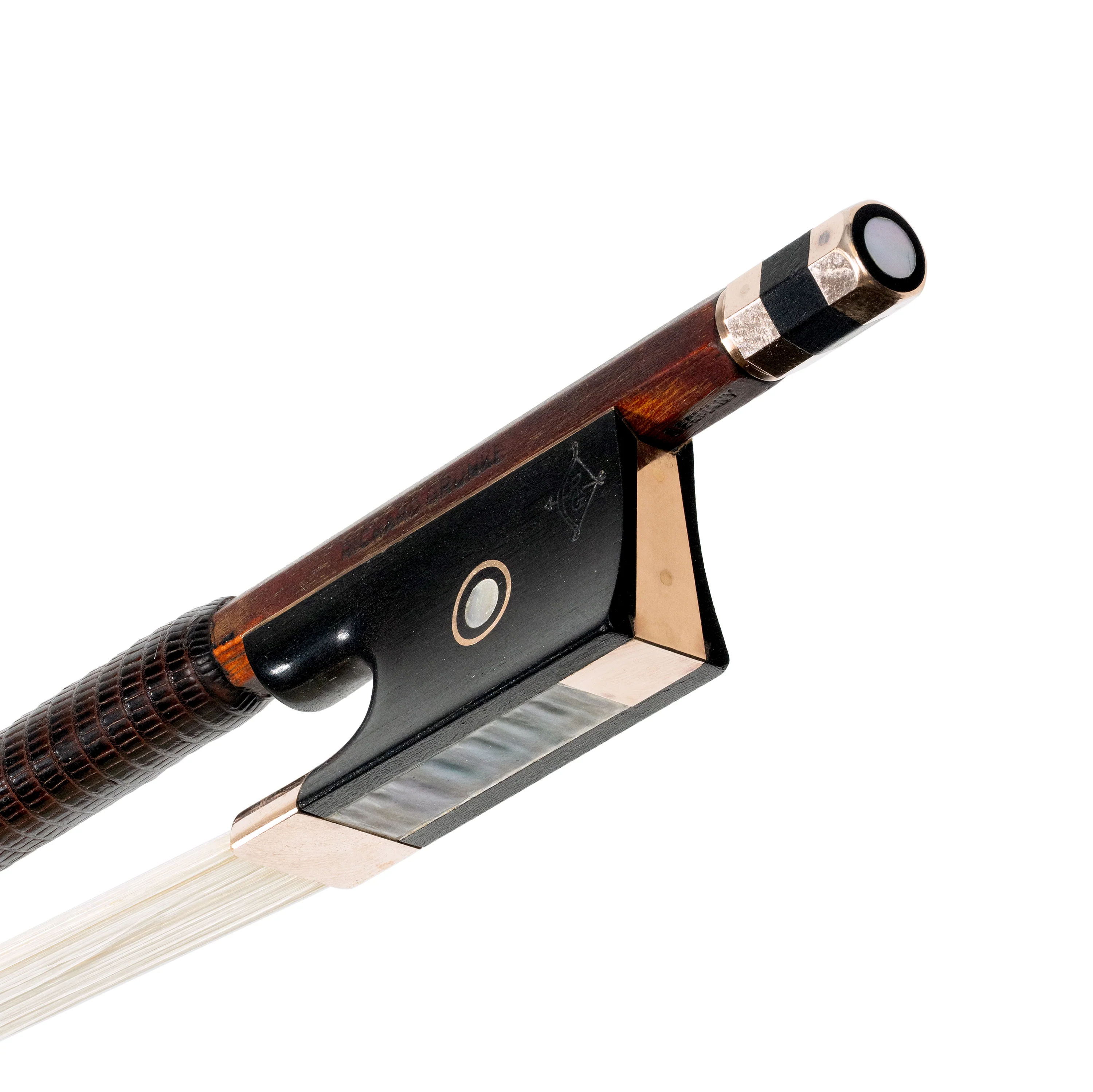 Richard Grünke Violin Bow, Bubenreuth, Ebony/Gold - Image 3