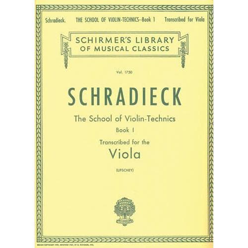 Schradieck - School of Viola Technics - Book 1 Published by G Schirmer