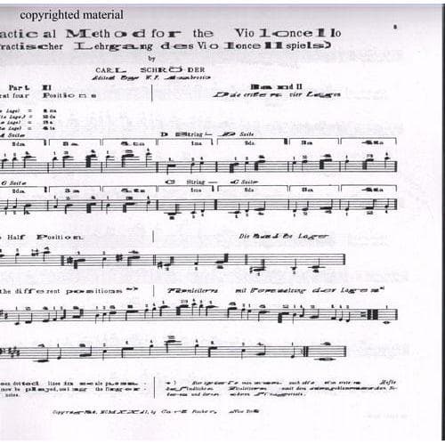 Schroeder - Violoncello Method - Volume 2 For Cello Published by Carl Fischer - Image 3