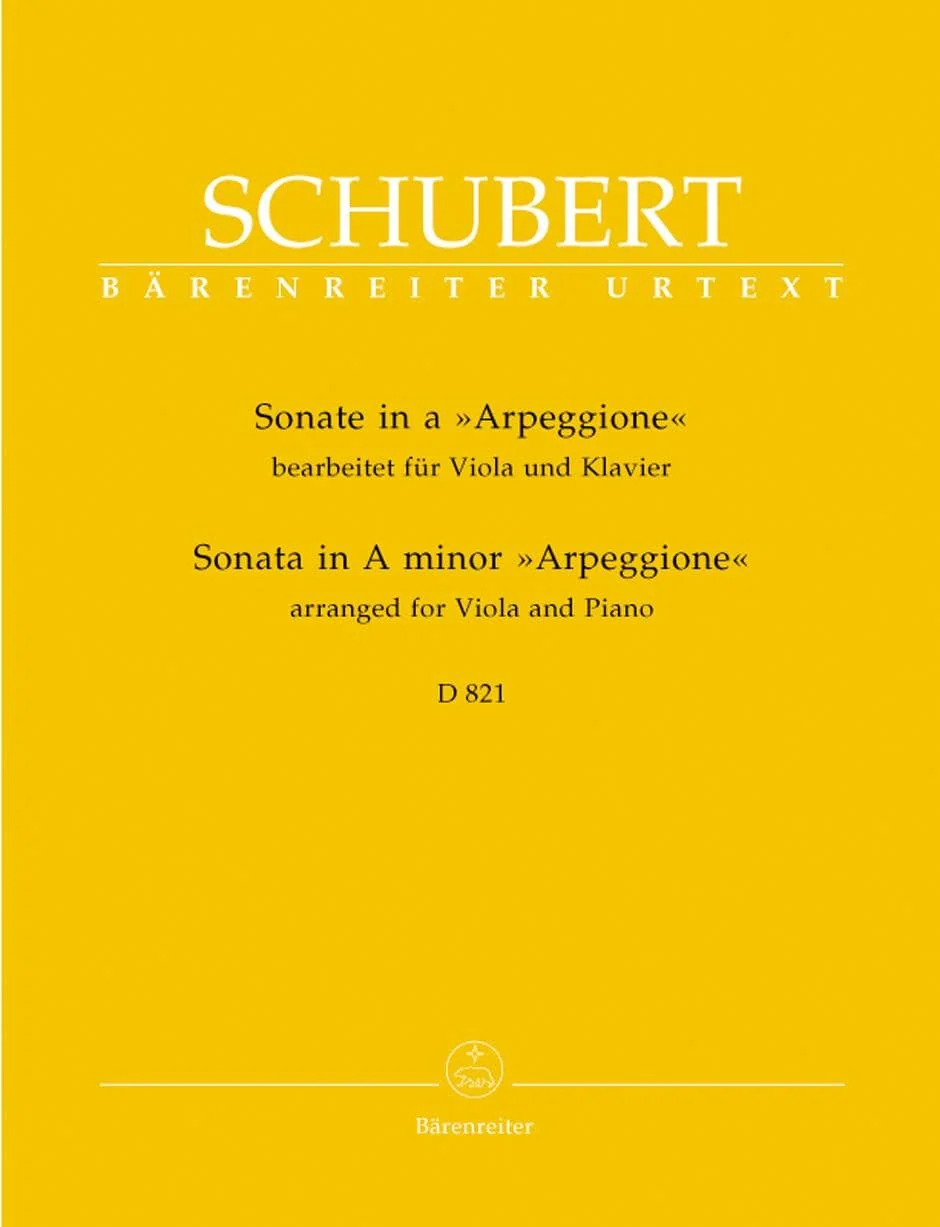 Schubert, Franz - Sonata in a minor (Arpeggione), D 821 For Viola and Piano URTEXT Published by Barenretier