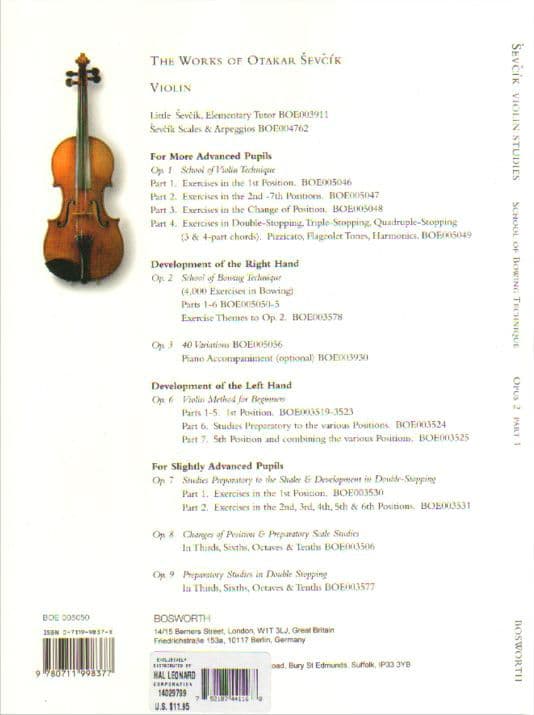 Sevcik, Otakar - School of Bowing Technique, Op 2, Part 1 - for Violin - Bosworth & Co - Image 3
