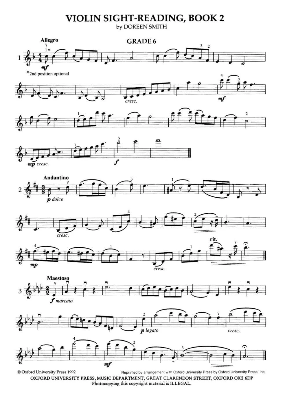 Smith - Sight Reading, Book 2 - Violin Published by Oxford University Press - Image 2