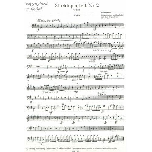 Stamitz - Quartet No 2 In G Major Published by Zimmermann - Frankfurt - Image 4