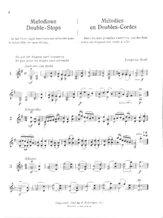 Trott - Melodious Double-Stops, Book 1 - Violin - published by G Schirmer - Image 2