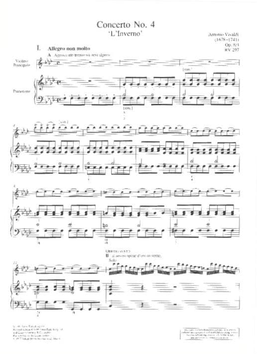 Vivaldi, Antonio - Winter 4 Seasons f minor RV 297 - Violin and Piano - URTEXT - Schott Music - Image 2