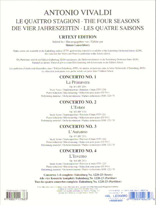 Vivaldi, Antonio - Winter 4 Seasons f minor RV 297 - Violin and Piano - URTEXT - Schott Music - Image 3