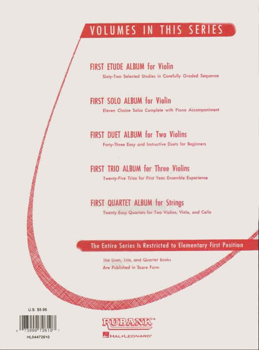 First Solo Album for Violin - Violin and Piano - arranged and edited by Harvey Whistler - Rubank - Image 4