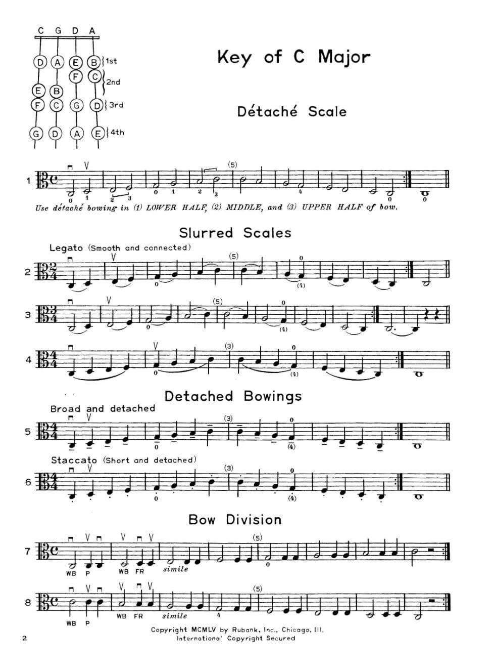 Whistler/Hummel - Elementary Scales & Bowings, for Viola Published by Rubank Publications - Image 3