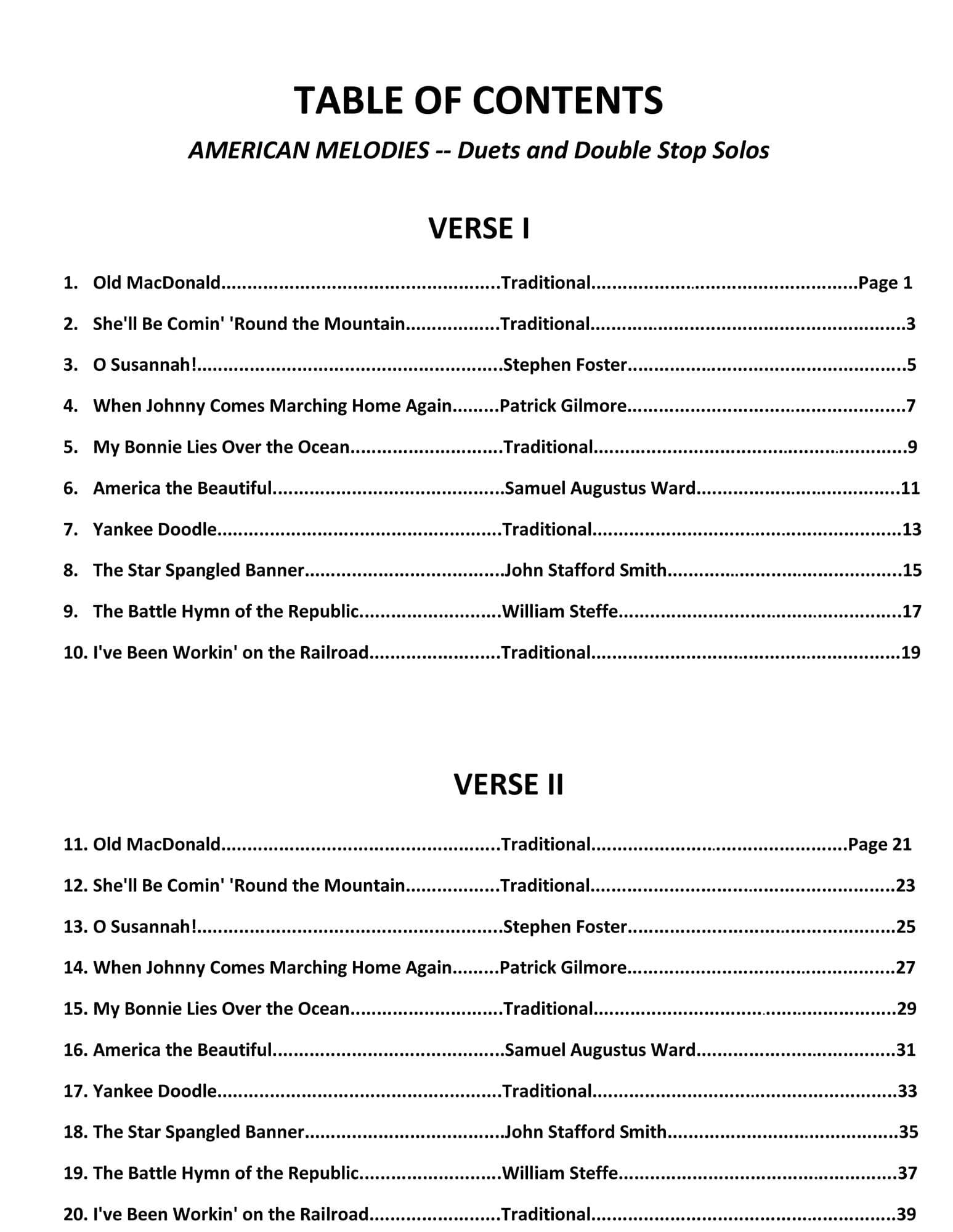 Yasuda, Martha - American Melodies: Double Stop Solos and Duets For Viola, Volume I - Digital Download - Image 2