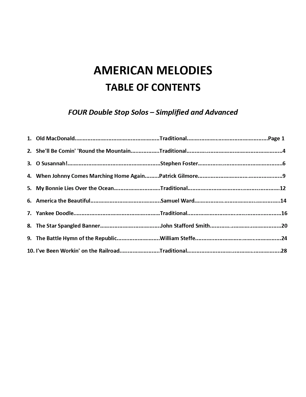 Yasuda, Martha - American Melodies: Double Stop Solos For Violin, Volume I & II - Digital Download - Image 2