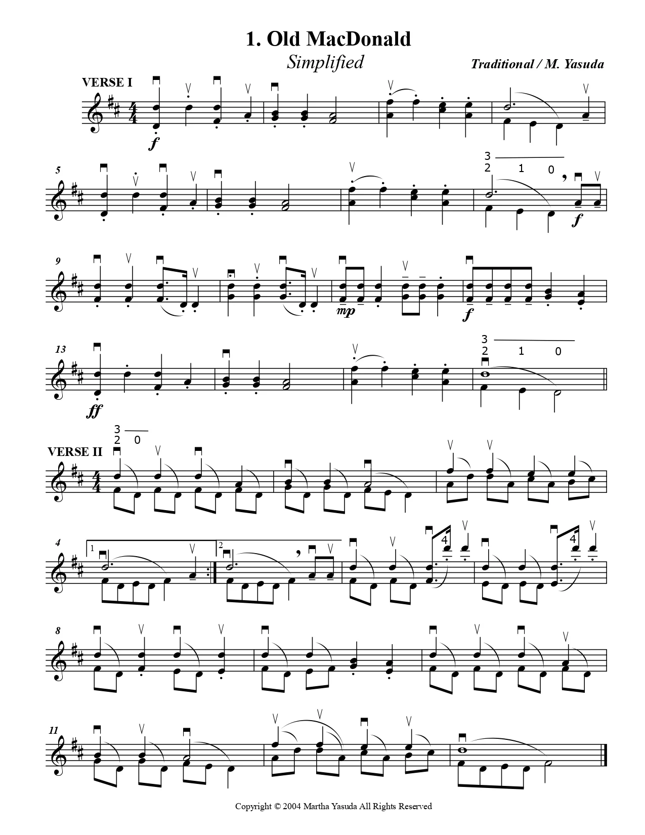 Yasuda, Martha - American Melodies: Double Stop Solos For Violin, Volume I & II - Digital Download - Image 3