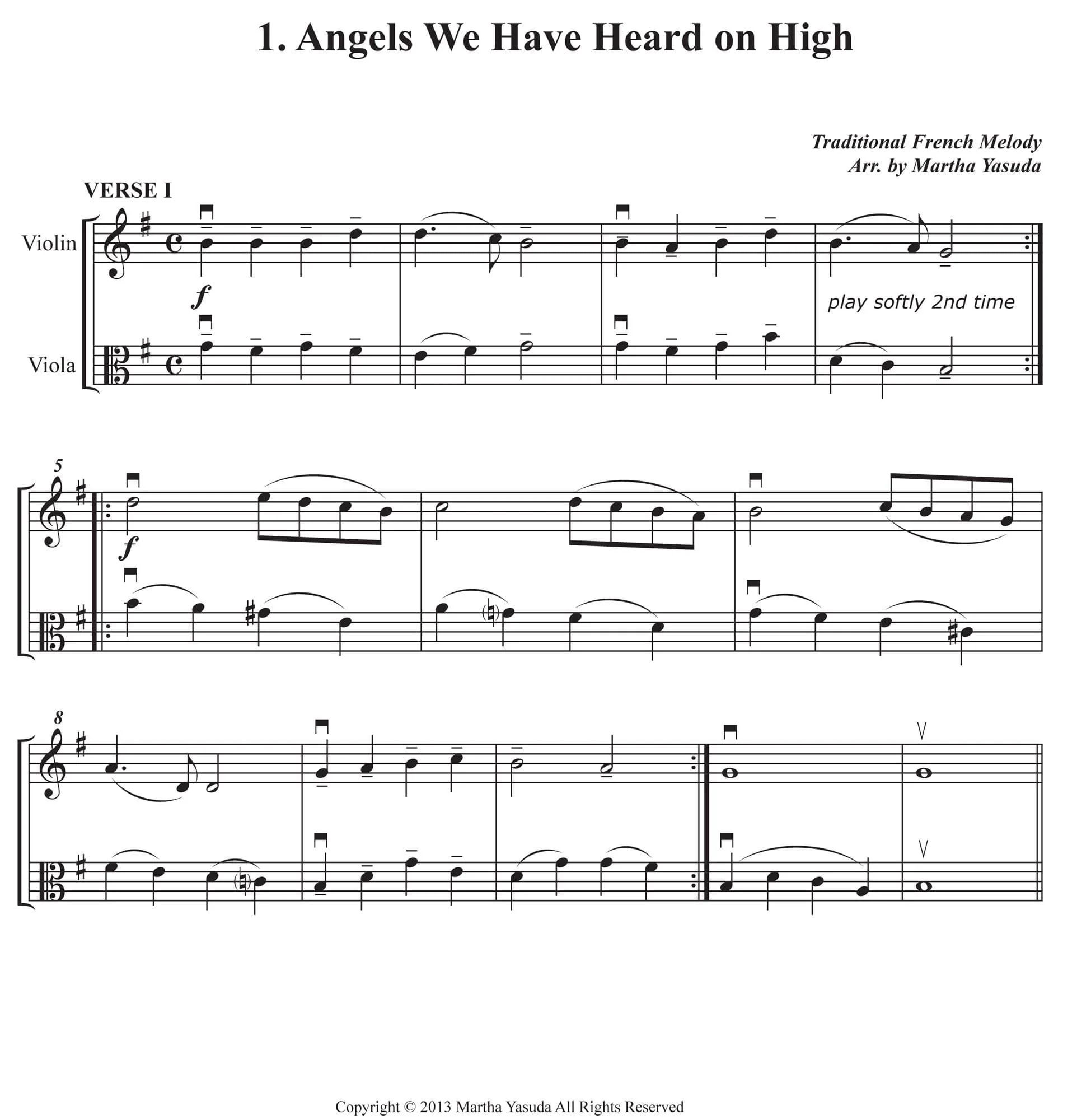 Yasuda, Martha - Christmas Melodies For Violin and Viola: Duets to the 3rd power - Digital Download - Image 3