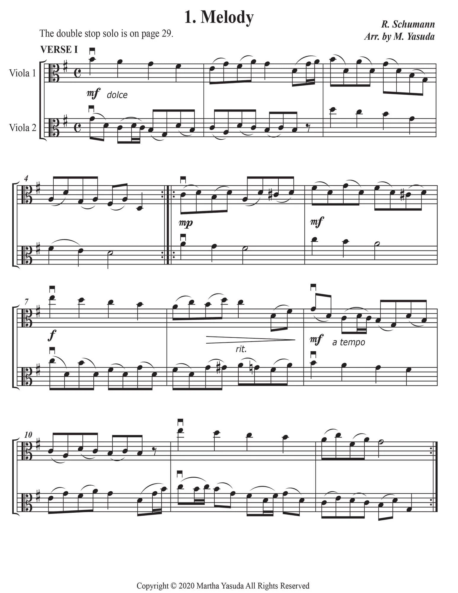 Yasuda, Martha - Favorite Melodies: Double Stop Solos and Duets for Viola, Volume II - Digital Download - Image 4