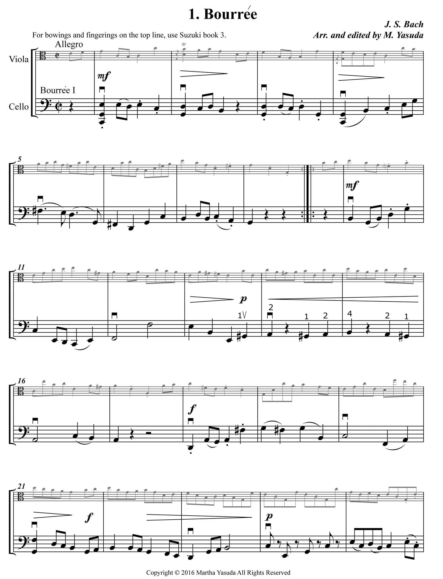 Yasuda, Martha - Harmonious Melodies for Viola (Melody) and Cello (Harmony) - Digital Download - Image 4