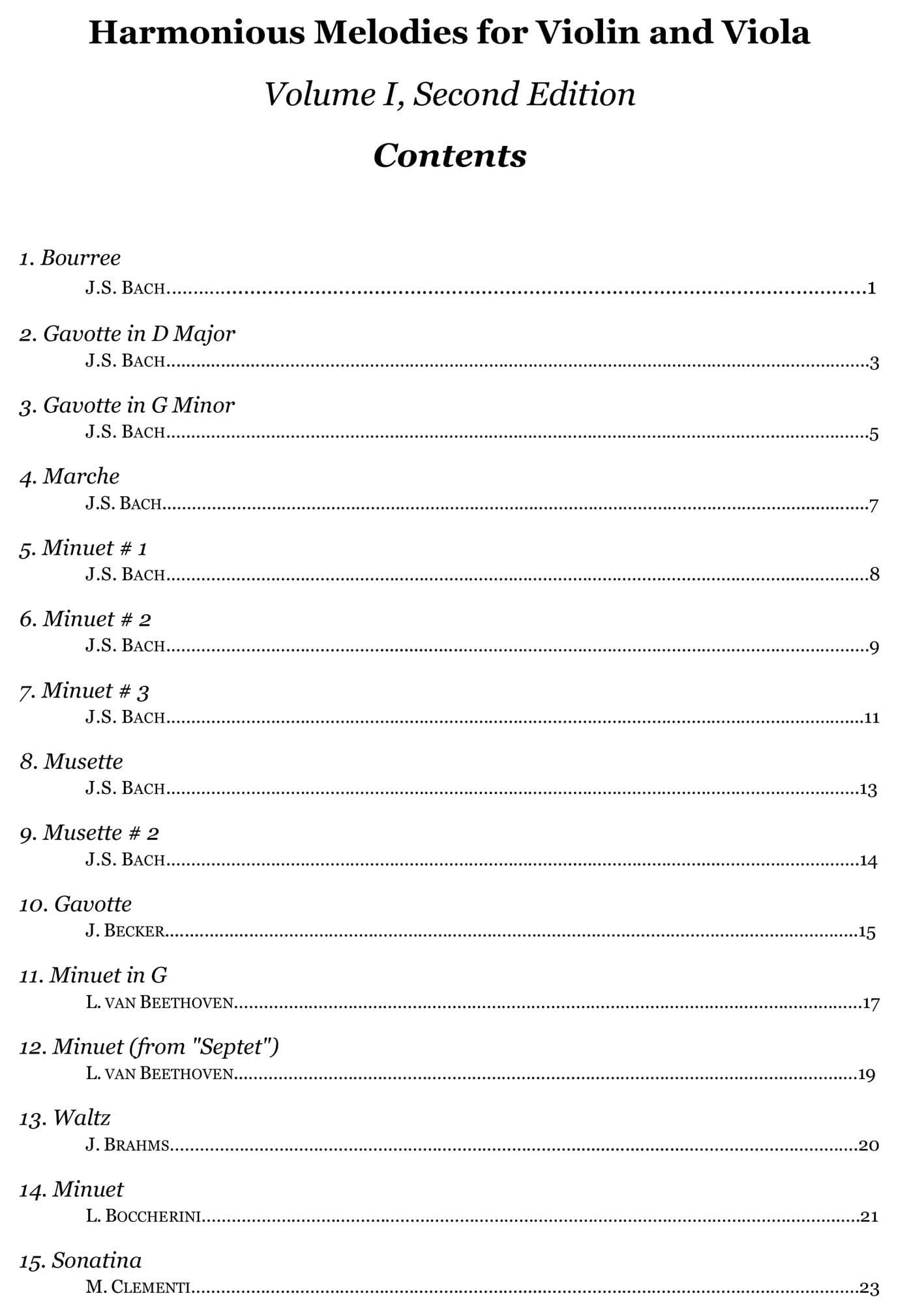 Yasuda, Martha - Harmonious Melodies For Violin and Viola, Volume I - Digital Download - Image 2