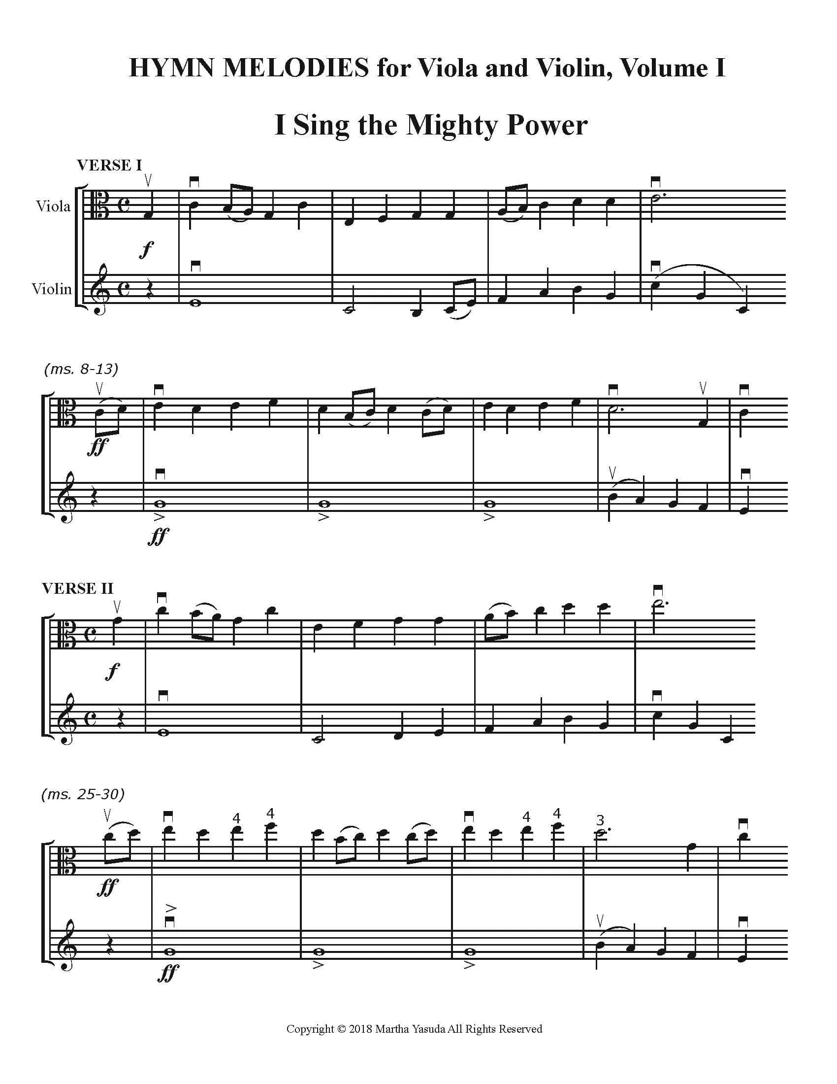Yasuda, Martha - Hymn Melodies For Viola and Violin, Volume I - Digital Download - Image 3