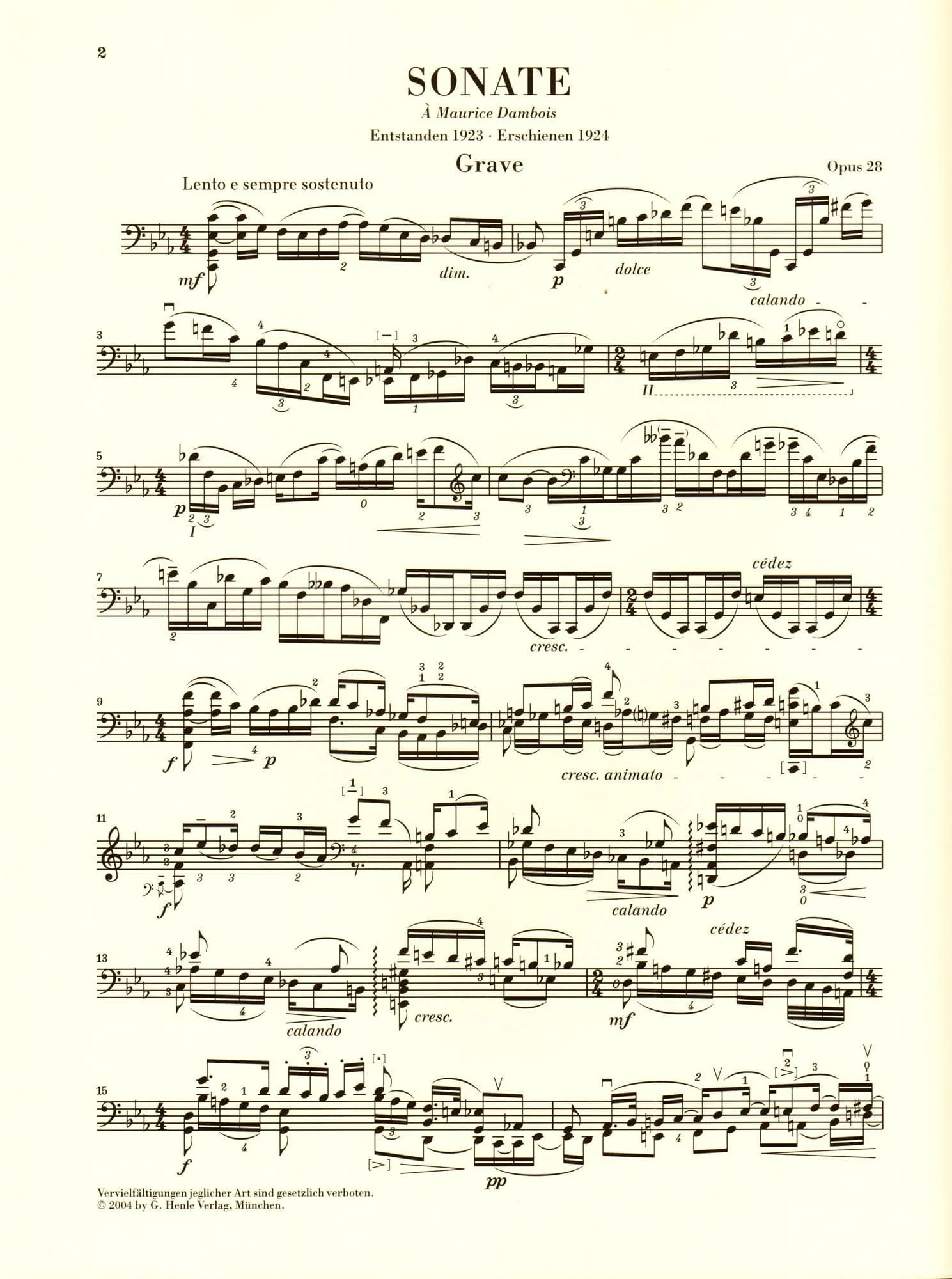 Ysaÿe, Eugène - Sonata for Solo Cello, Op 28 URTEXT Published by G Henle Verlag - Image 3